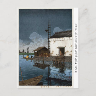Carte Postale Cool oriental Hasui Kawase art de jour pluvieux