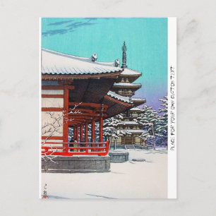 Carte Postale Cool oriental Hasui Kawase village d'hiver japonai