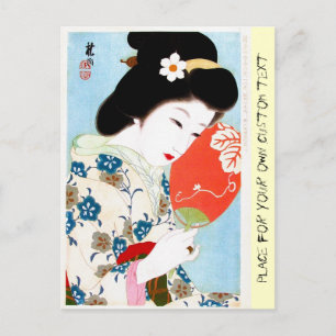 Carte Postale Cool oriental japonais classique geisha lady art