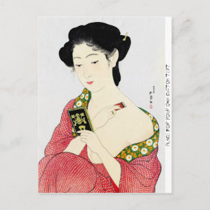 Carte Postale Cool oriental japonais classique geisha lady art