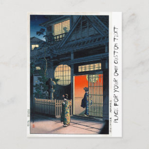 Carte Postale Cool oriental japonais kasamatsu nuit art du villa