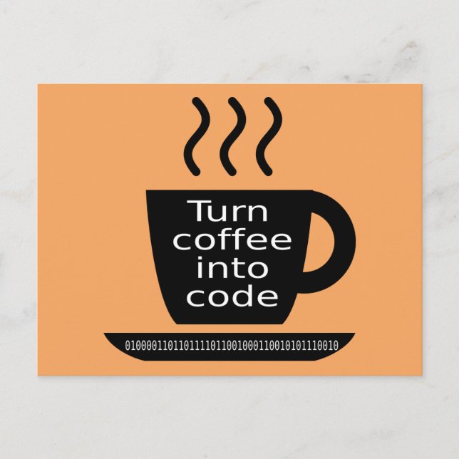 Carte Postale Cool Programmeur Geek Addiction au café (Devant)