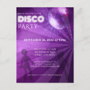 Carte Postale Cool Purple Disco Ball Party