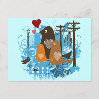 Carte Postale Cool Retro Vintages Birds