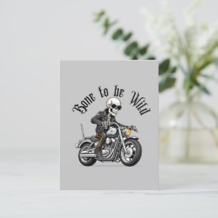 Carte Postale Cool Skeleton Bone to be Wild Riding a Motorcycle