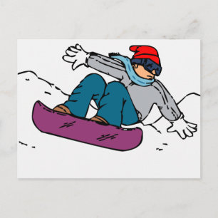Carte Postale Cool Snowboardeur cadeau snowboarding amour de
