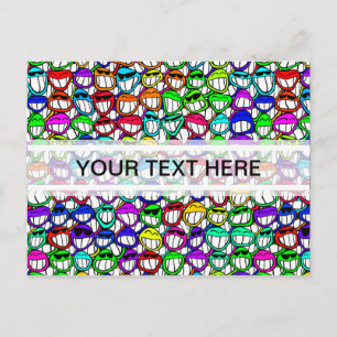 Carte Postale COOL SOURIRE FACES GROUPE + votre texte