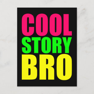 Carte Postale Cool Story Bro dans le style néon