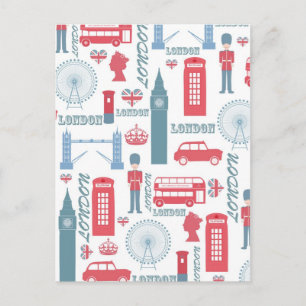 Carte Postale Cool tendance vintage Londres illustrations motif