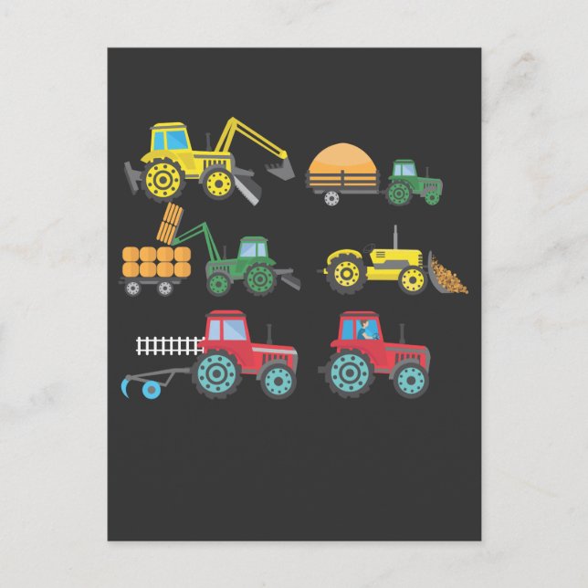 Carte Postale Cool Tracteurs et Harvesters Collection Agriculteu (Devant)