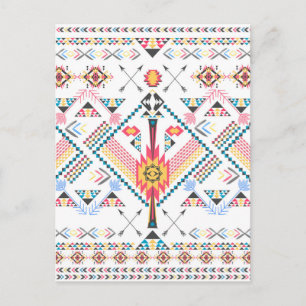 Carte Postale Cool trendy tribal ethnic geometric pattern