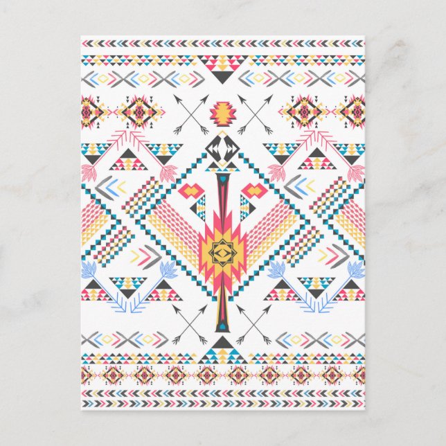 Carte Postale Cool trendy tribal ethnic geometric pattern (Devant)