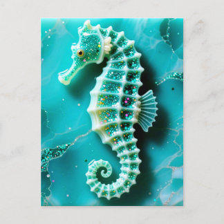 Carte Postale Cool Turquoise Seahorse