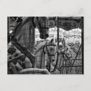 Carte Postale Cool, urbain, photo moderne de chevaux de carrouse