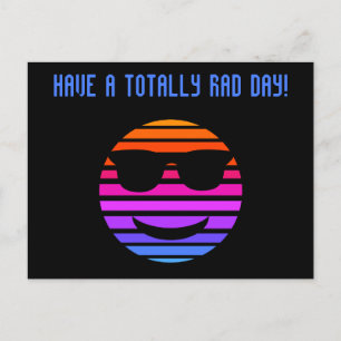 Carte Postale Cool Vaporwave Emoji Message personnalisé Jour de