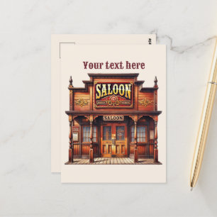 Carte Postale Cool Western Saloon ajouter un message
