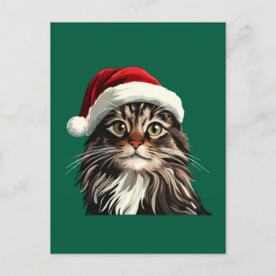 Carte Postale Coon du Maine, NOËL, chat chaton, cadeau chaton