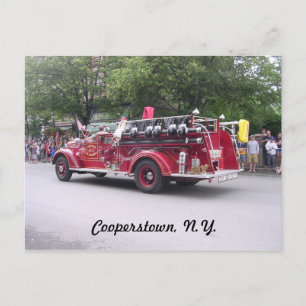 Carte Postale Cooperstown, N.Y. Camion d'incendie retraité