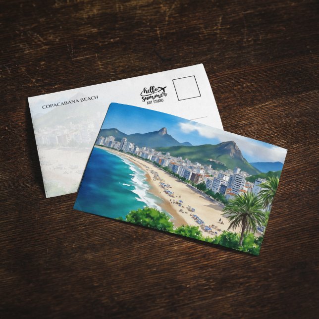 Carte postale Copacabana Beach Rio Brazi (Créateur téléchargé)