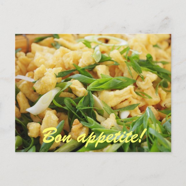 Carte Postale copeaux de riz et oignon vert (Devant)