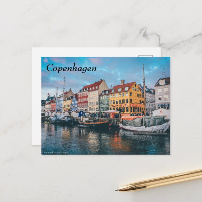 Carte Postale Copenhague Danemark (Devant/Arrière en situation)