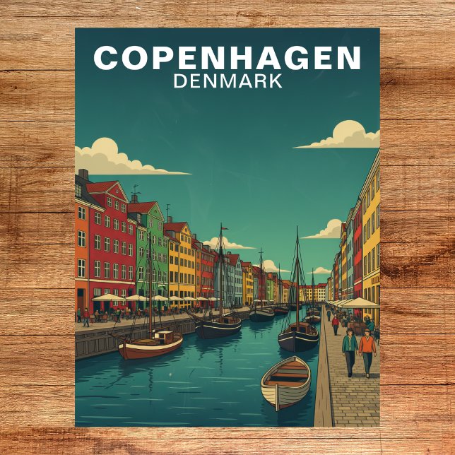 Carte Postale Copenhague Danemark Canal de Front de Mer Voyage (Copenhagen Denmark Waterfront Canal Travel Postcard
)