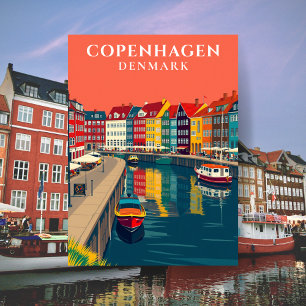 Carte Postale Copenhague Danemark Canal Nyhavn Europe Voyage