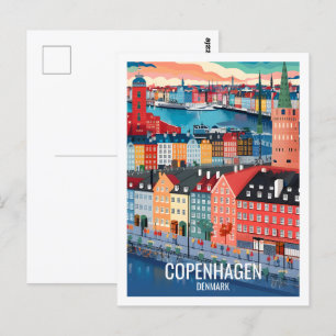 Carte Postale Copenhague Danemark célèbre Travel Place