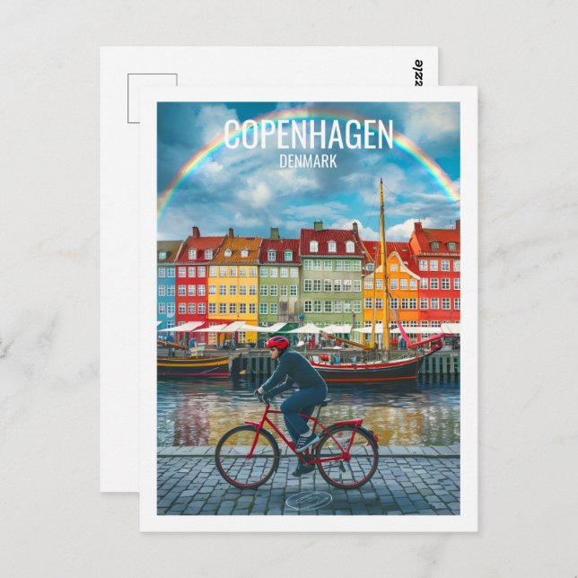 Carte Postale Copenhague Danemark célèbre Travel Place (Devant / Derrière)