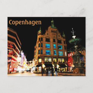Carte Postale Copenhague, Danemark la nuit