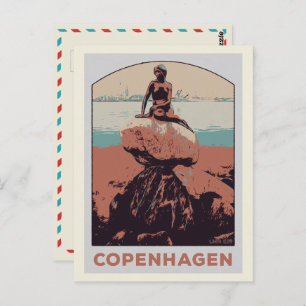Carte Postale Copenhague Danemark, La statue de la Petite Sirène