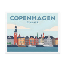 Copenhague Danemark Nyhavn Waterfront Pastel Trave