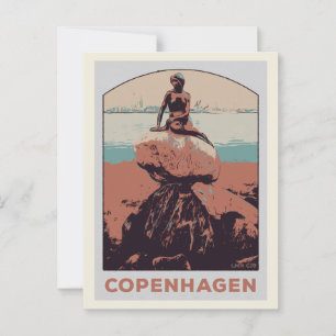 Carte Postale Copenhague Danemark, statue de la Petite Sirène