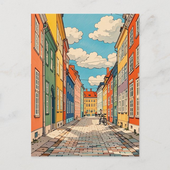 Carte Postale Copenhague Danemark vintage (Devant)