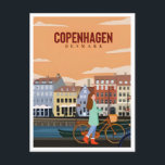 Carte Postale Copenhague Danemark Voyage Vintage ville europe<br><div class="desc">vintage,  rétro,  voyage,  moderne,  aquarelle,  classique,  Copenhague,  Danemark,  ville,  europe, </div>