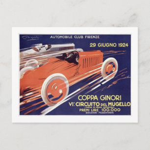 Carte Postale Coppa Ginori Auto Club Firenze