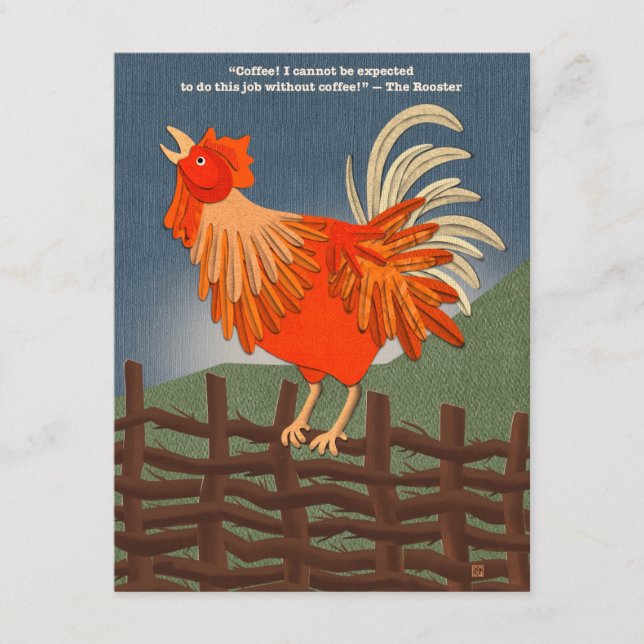 Carte postale Coq Café par 10 (Devant)