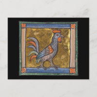 Coq de bestiaire médiéval c. 1270