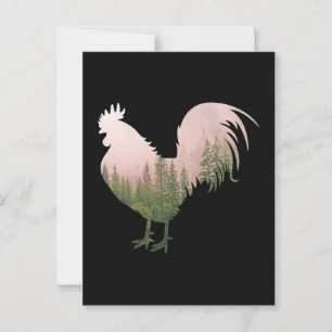 CARTE POSTALE COQ DE NATURE POULE STYLE FORET