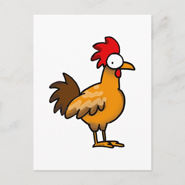 Carte Postale Coq drôle (Devant)