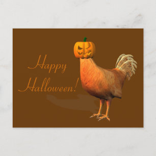 Carte Postale Coq Halloween bizarre