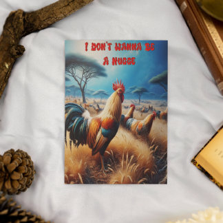 Carte Postale Coq majestueux dans une prairie verdoyante