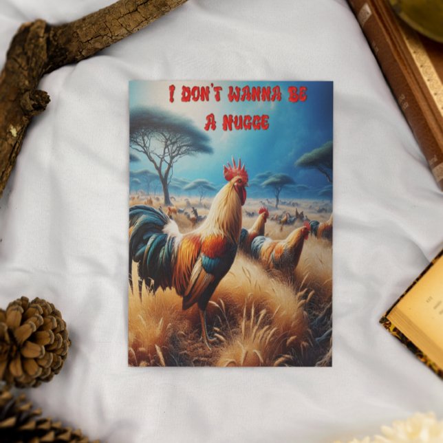 Carte Postale Coq majestueux dans une prairie verdoyante (Créateur téléchargé)