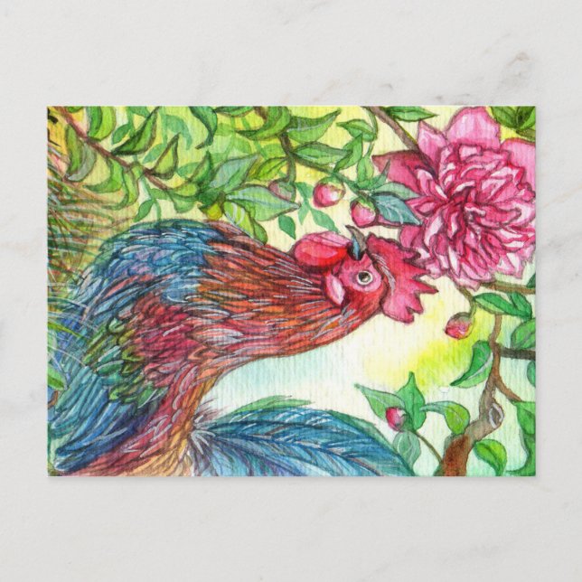 Carte Postale Coq par Peony (Devant)
