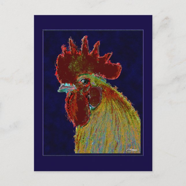 Carte Postale Coq : tête libre (Devant)