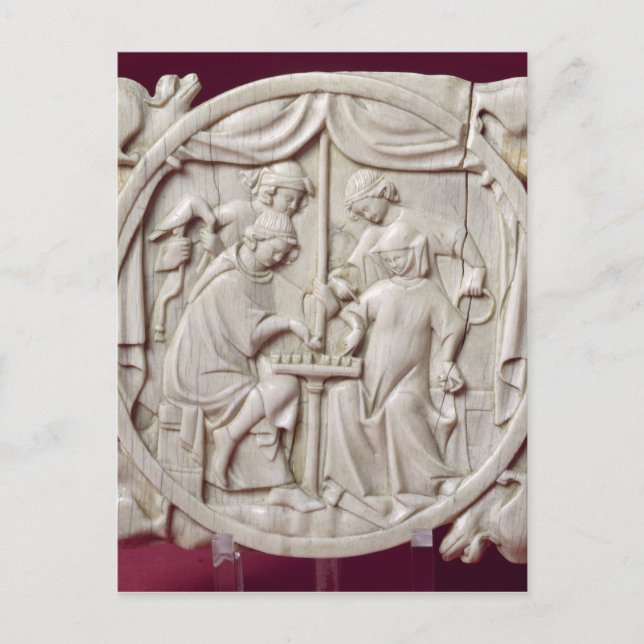 Carte Postale Coque miroir représentant un jeu d'échecs, c.1300 (Devant)