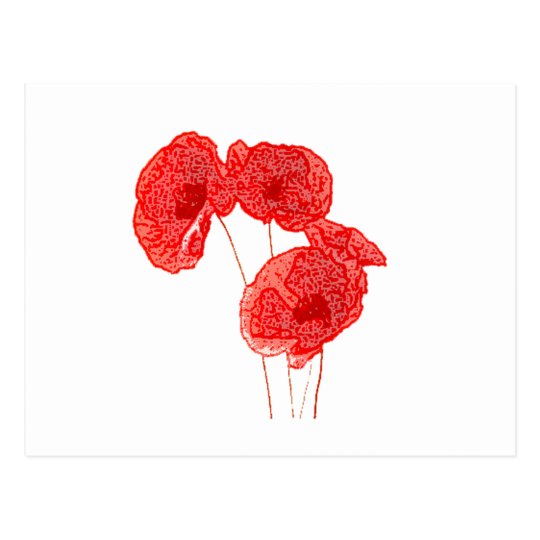 Carte Postale Coquelicot Dessin Zazzle Fr