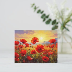 Carte Postale Coquelicots dans la lumière du soir,