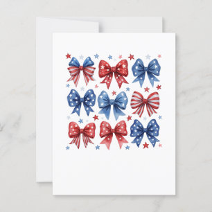 Carte Postale Coquette American Flag Coquette Bow 4 juillet