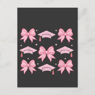 Carte Postale Coquette Bow Graduation Palette rose 2025